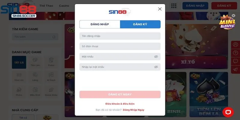 Hướng dẫn chơi game trực tuyến tại Sin88
